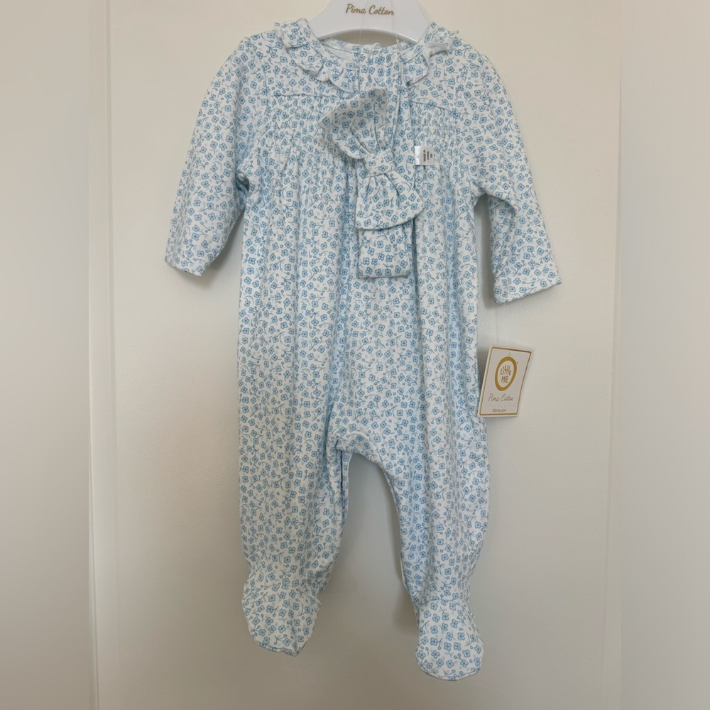 New Little Me Pima Cotton Footie and Headband Set